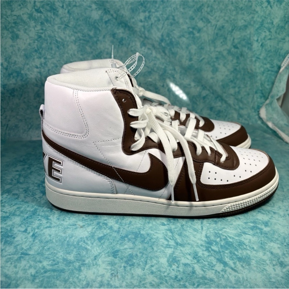 Nike Terminator High Top Men’s White Brown Leather Retro Shoes Sneakers Size 12
